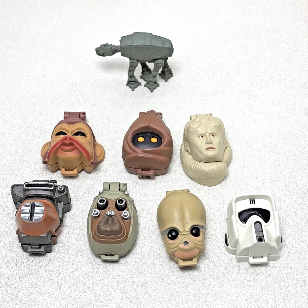 Vintage Star Wars Micro Machines Loose Galoob Mini Head Lot 7 No Figures 90s